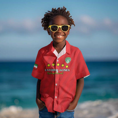 Custom Equatorial Guinea Football Kid Hawaiian Shirt Go Nzalang Nacional Go - African Pride