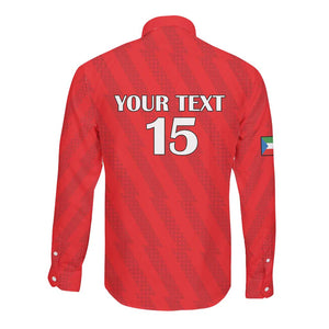 Custom Equatorial Guinea Football Long Sleeve Button Shirt Go Nzalang Nacional Go - African Pride