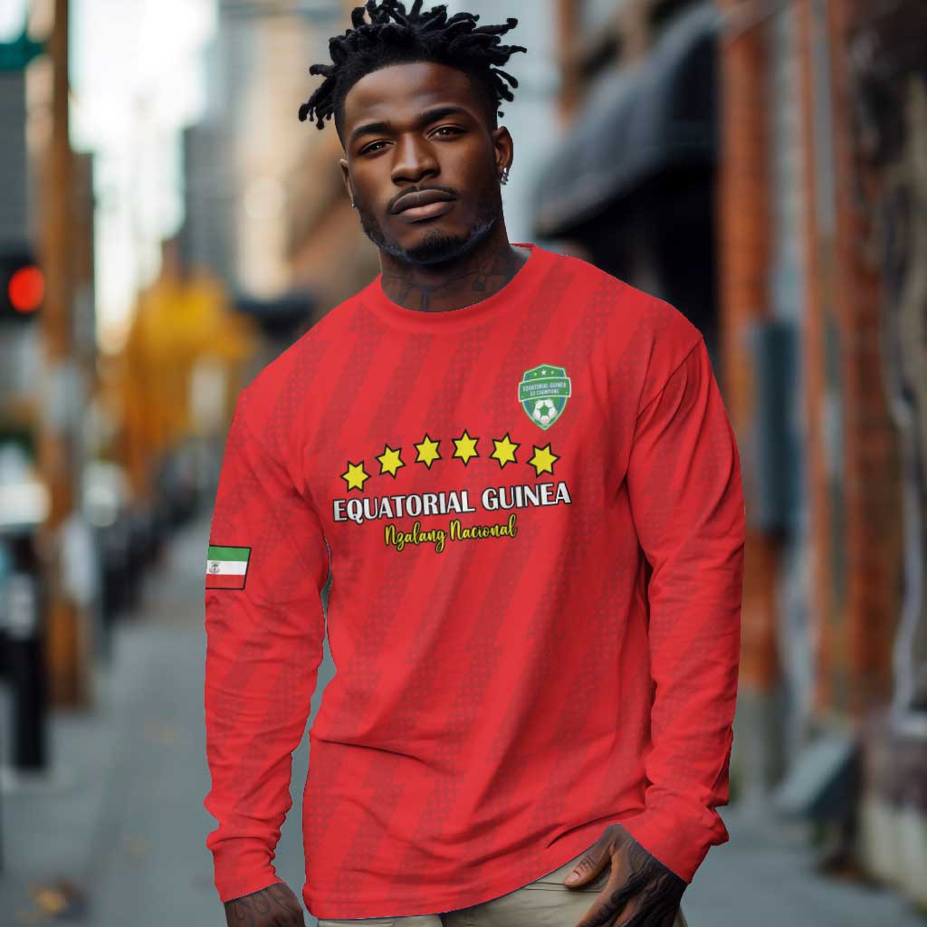 Custom Equatorial Guinea Football Long Sleeve Shirt Go Nzalang Nacional Go - African Pride