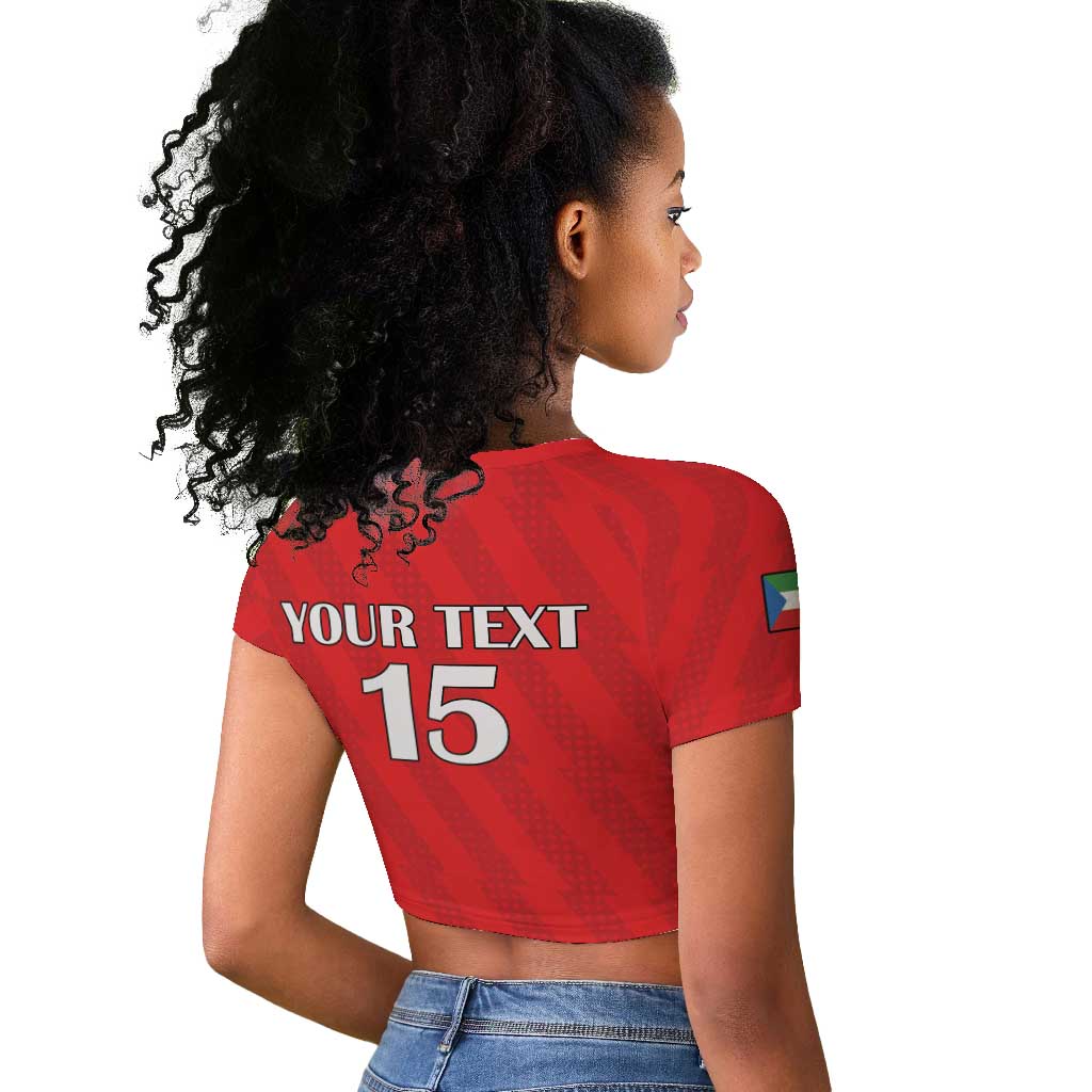 Custom Equatorial Guinea Football Raglan Cropped T shirt Go Nzalang Nacional Go - African Pride