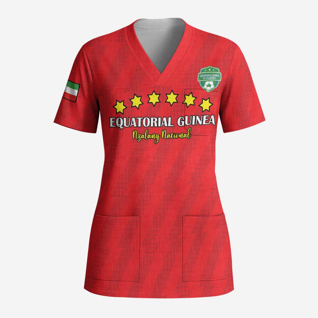 Custom Equatorial Guinea Football Scrub Top Go Nzalang Nacional Go - African Pride