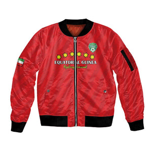 Custom Equatorial Guinea Football Sleeve Zip Bomber Jacket Go Nzalang Nacional Go - African Pride