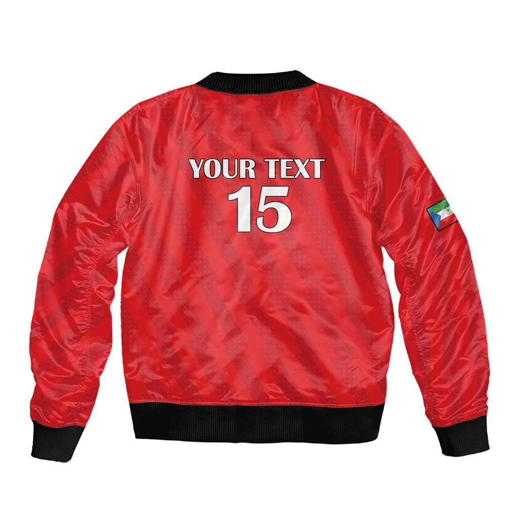Custom Equatorial Guinea Football Sleeve Zip Bomber Jacket Go Nzalang Nacional Go - African Pride