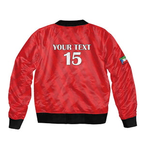 Custom Equatorial Guinea Football Sleeve Zip Bomber Jacket Go Nzalang Nacional Go - African Pride
