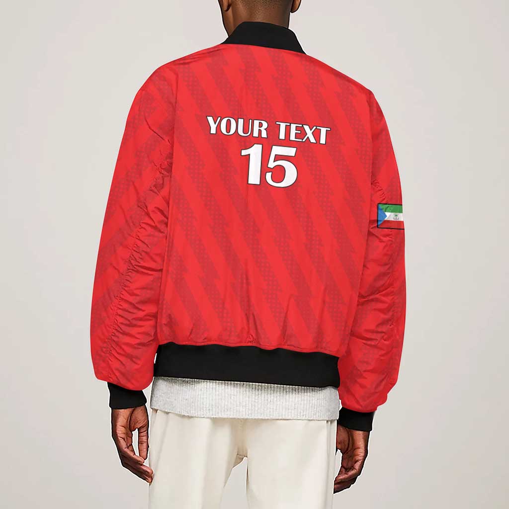 Custom Equatorial Guinea Football Sleeve Zip Bomber Jacket Go Nzalang Nacional Go - African Pride