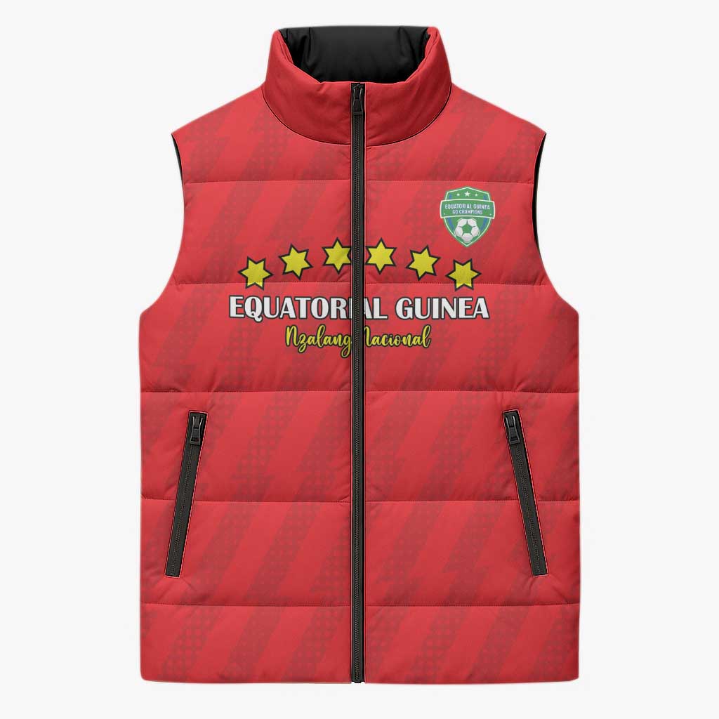 Custom Equatorial Guinea Football Sleeveless Puffer Jacket Go Nzalang Nacional Go - African Pride
