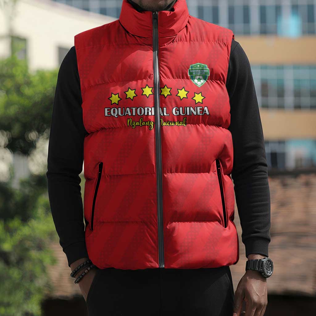 Custom Equatorial Guinea Football Sleeveless Puffer Jacket Go Nzalang Nacional Go - African Pride
