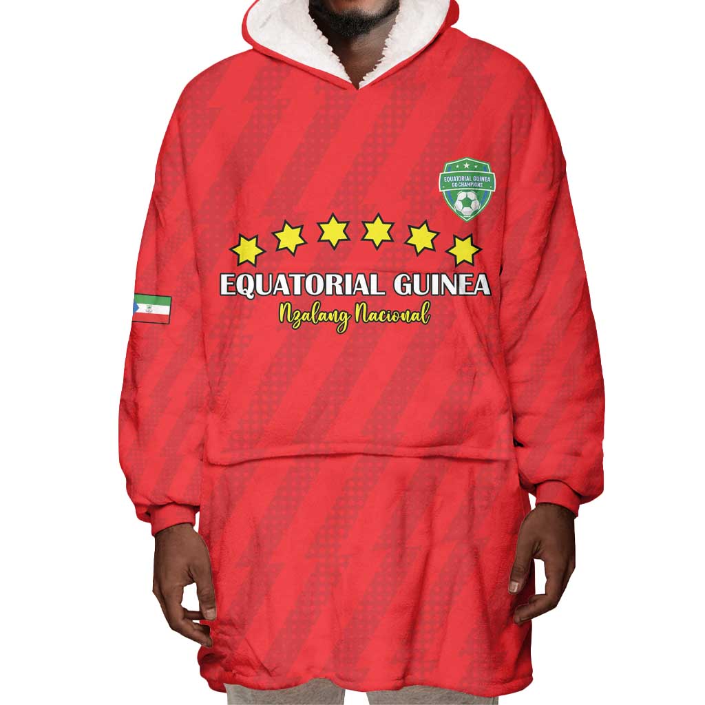 Custom Equatorial Guinea Football Wearable Blanket Hoodie Go Nzalang Nacional Go - African Pride