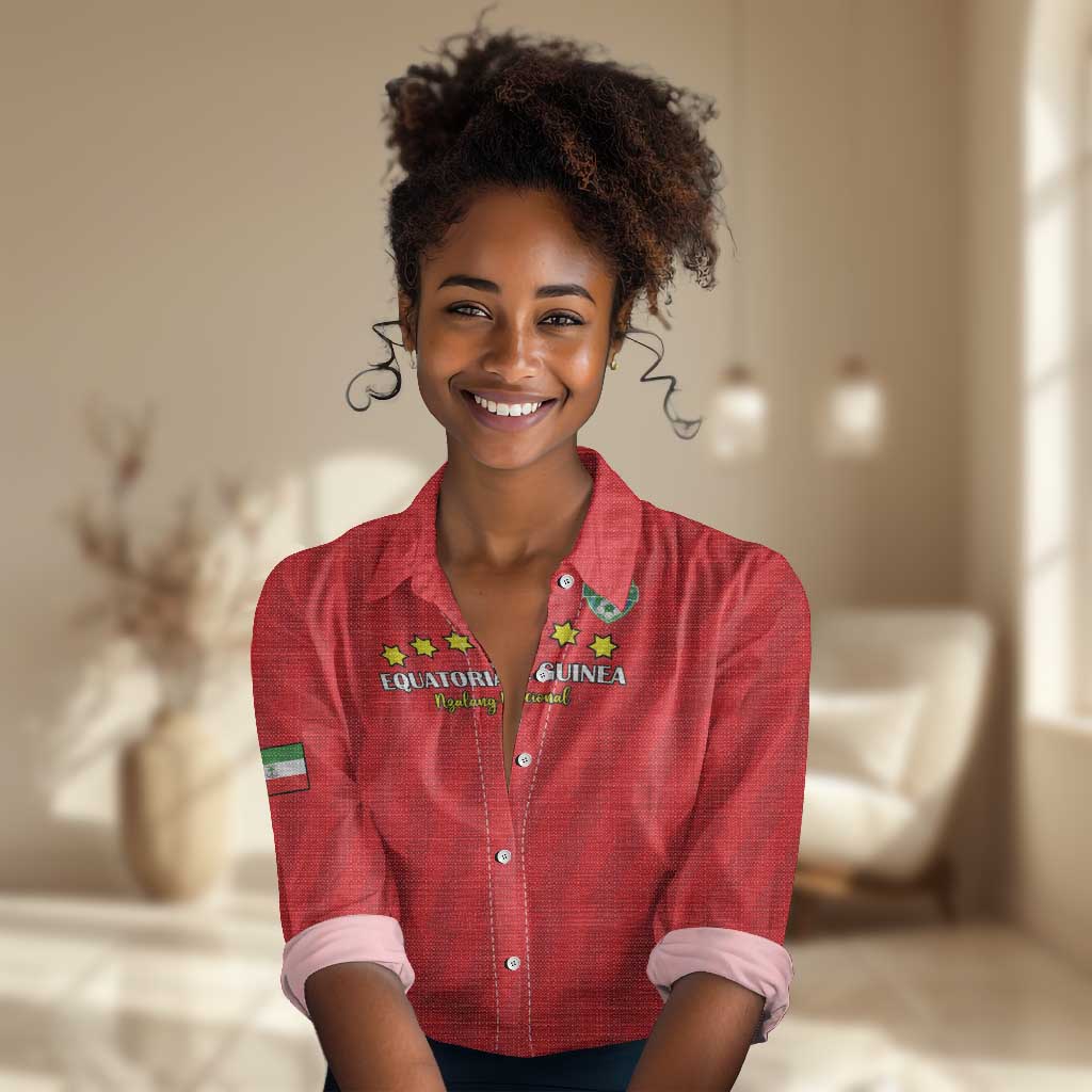 Custom Equatorial Guinea Football Women Casual Shirt Go Nzalang Nacional Go - African Pride
