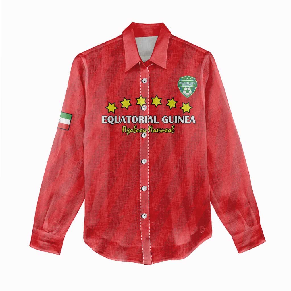 Custom Equatorial Guinea Football Women Casual Shirt Go Nzalang Nacional Go - African Pride