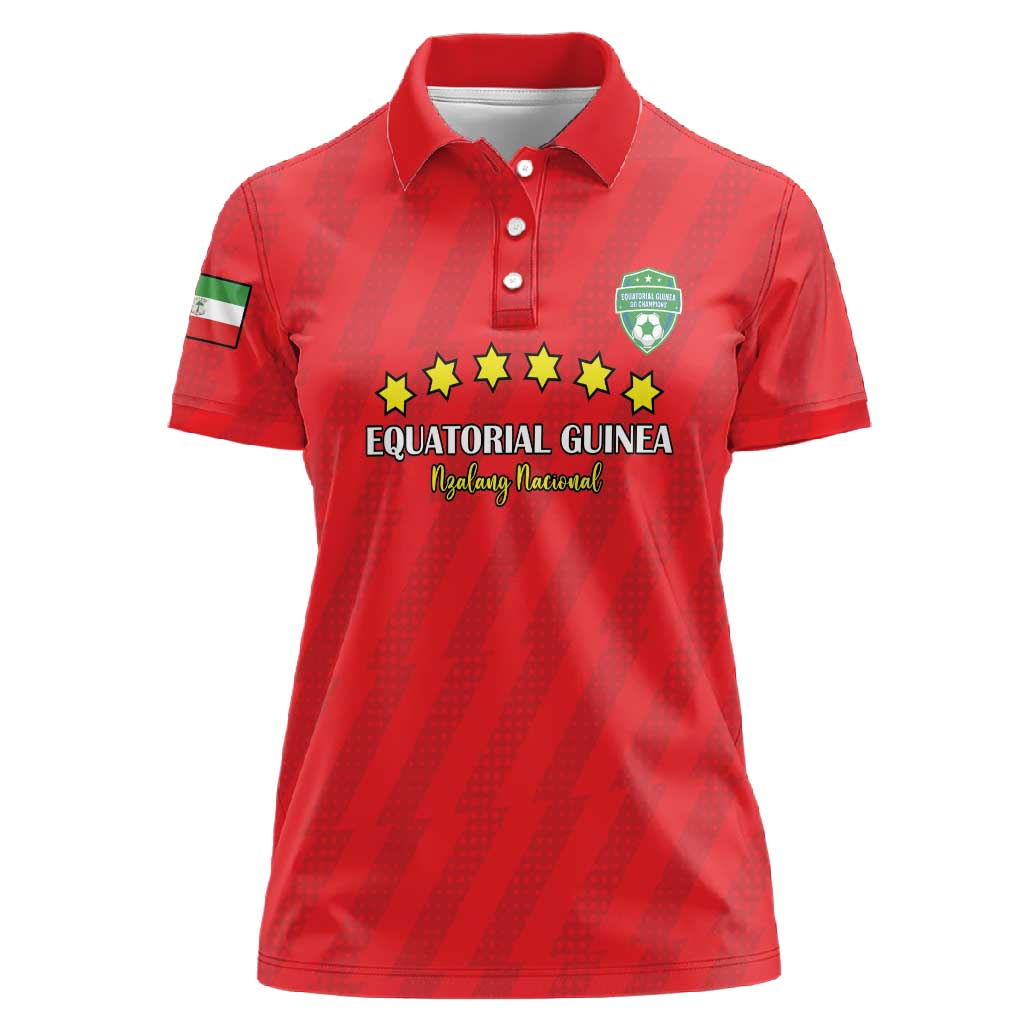 Custom Equatorial Guinea Football Women Polo Shirt Go Nzalang Nacional Go - African Pride