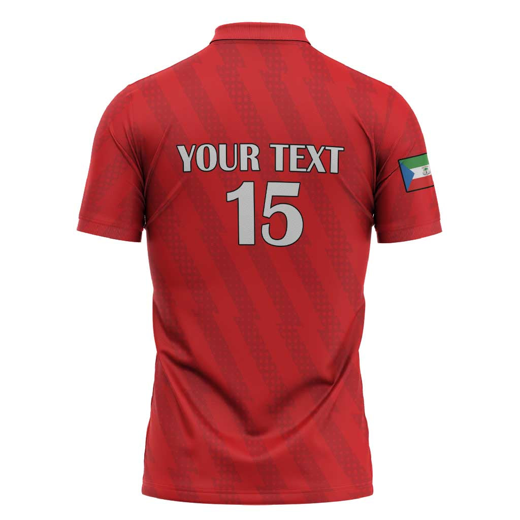 Custom Equatorial Guinea Football Zipper Polo Shirt Go Nzalang Nacional Go - African Pride