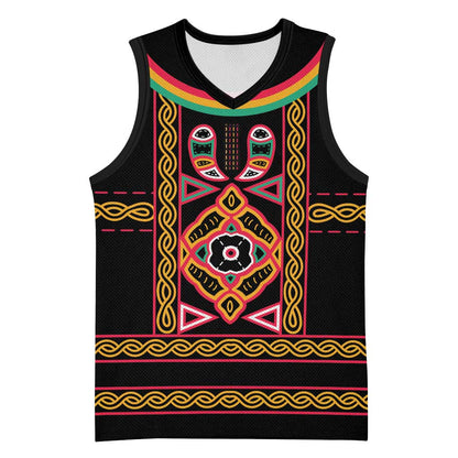 Cameroon Bamenda Basketball Jersey Toghu Traditional Pattern