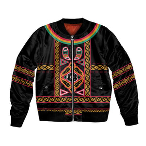 Cameroon Bamenda Bomber Jacket Toghu Traditional Pattern