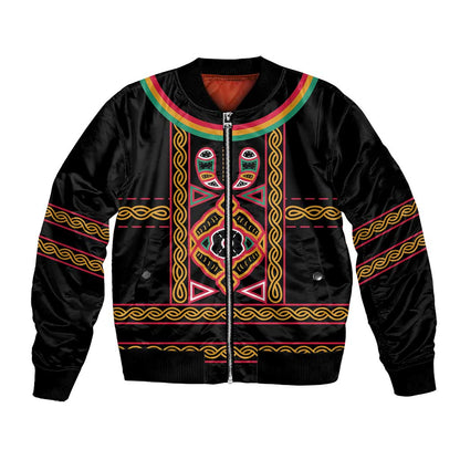 Cameroon Bamenda Bomber Jacket Toghu Traditional Pattern