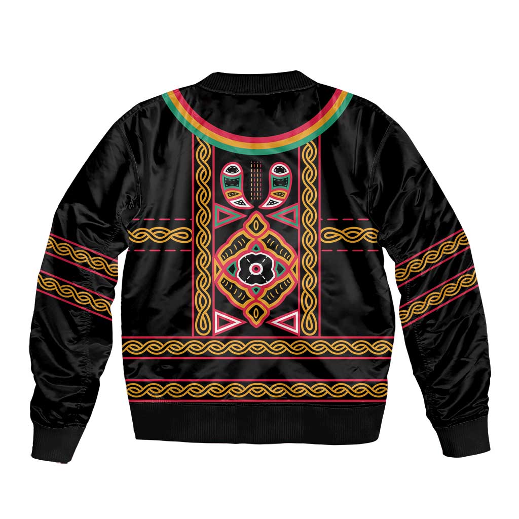 Cameroon Bamenda Bomber Jacket Toghu Traditional Pattern