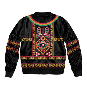 Cameroon Bamenda Bomber Jacket Toghu Traditional Pattern