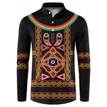 Cameroon Bamenda Button Sweatshirt Toghu Traditional Pattern