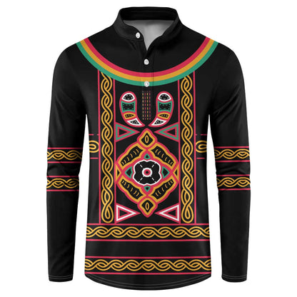 Cameroon Bamenda Button Sweatshirt Toghu Traditional Pattern