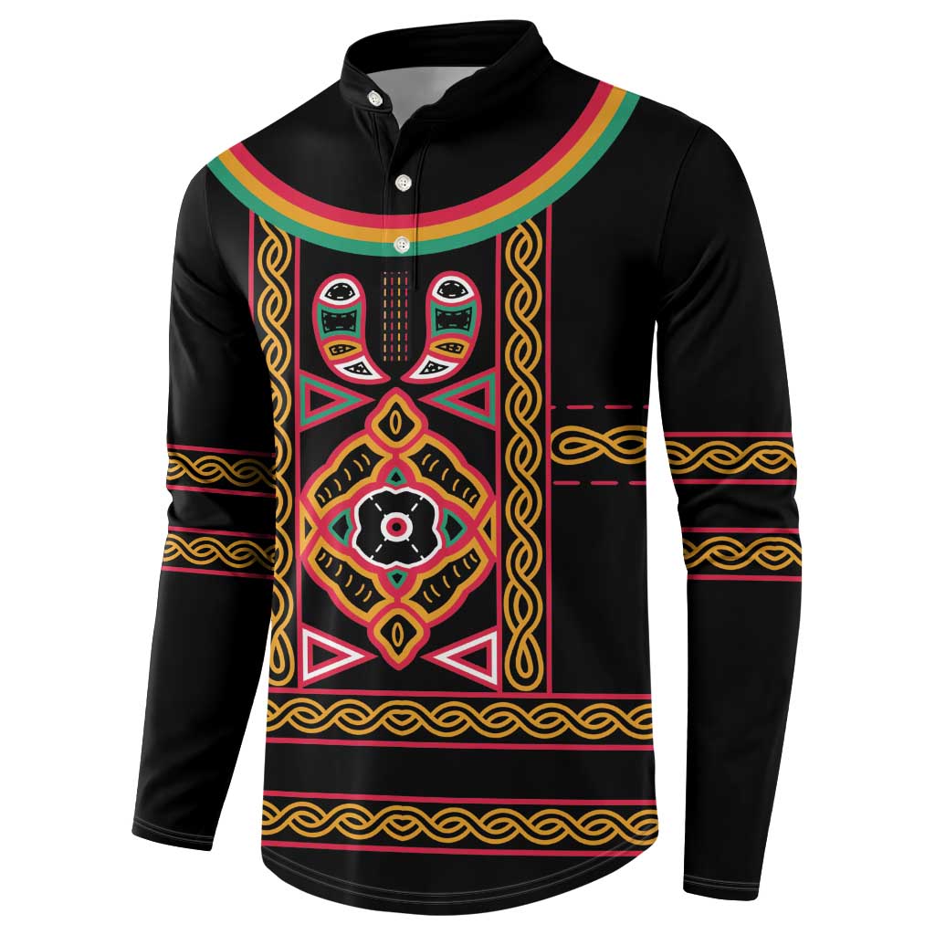 Cameroon Bamenda Button Sweatshirt Toghu Traditional Pattern