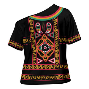 Cameroon Bamenda Cross Shoulder Shirt Toghu Traditional Pattern