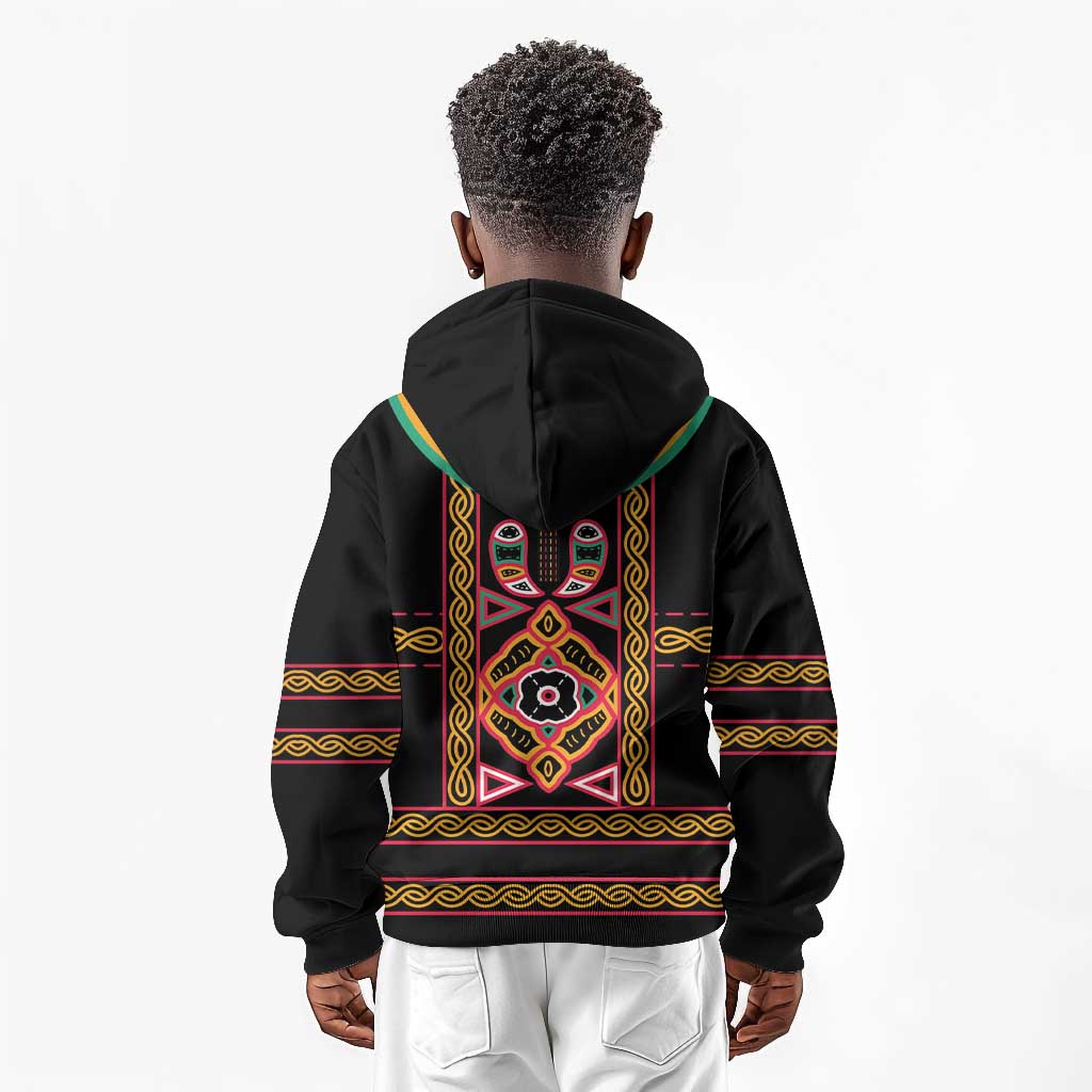 Cameroon Bamenda Kid Hoodie Toghu Traditional Pattern