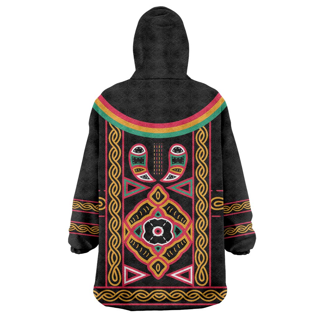 Cameroon Bamenda Kid Wearable Blanket Hoodie Toghu Traditional Pattern