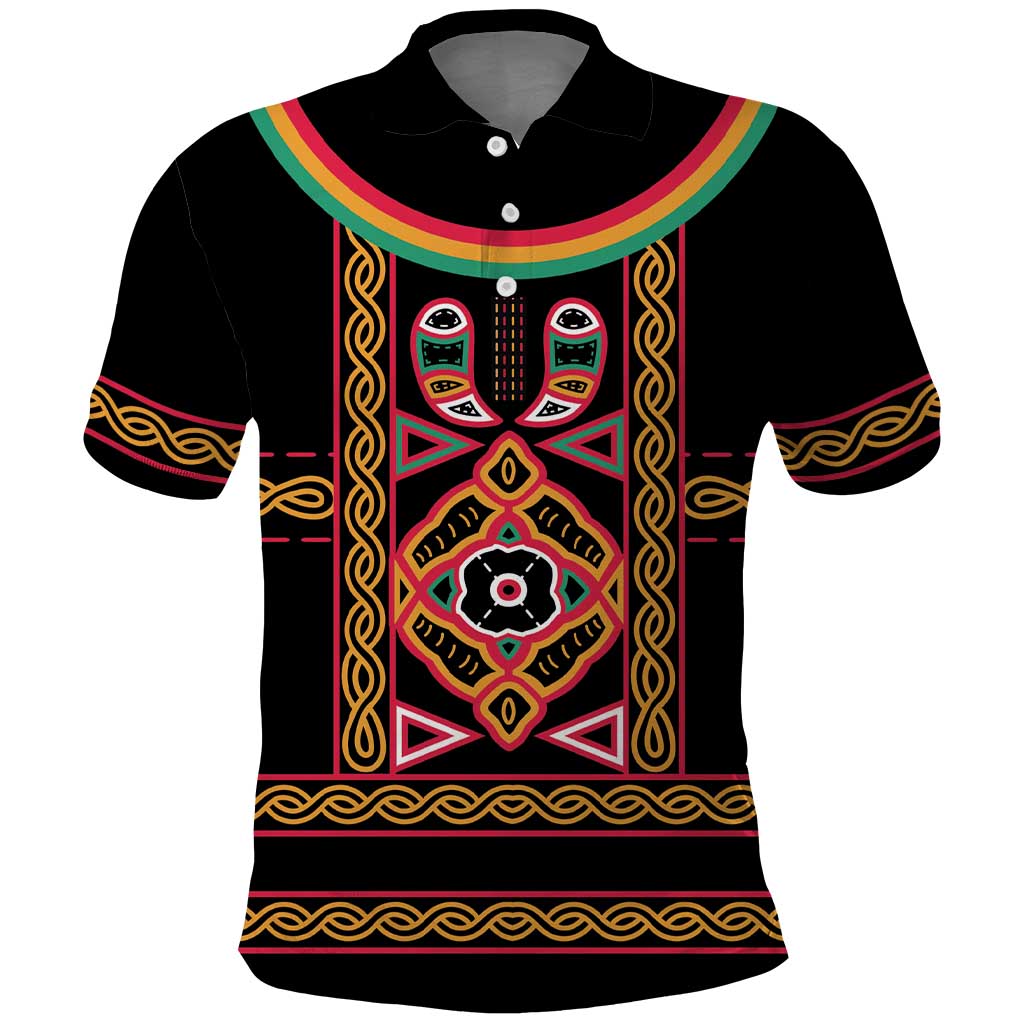 Cameroon Bamenda Polo Shirt Toghu Traditional Pattern