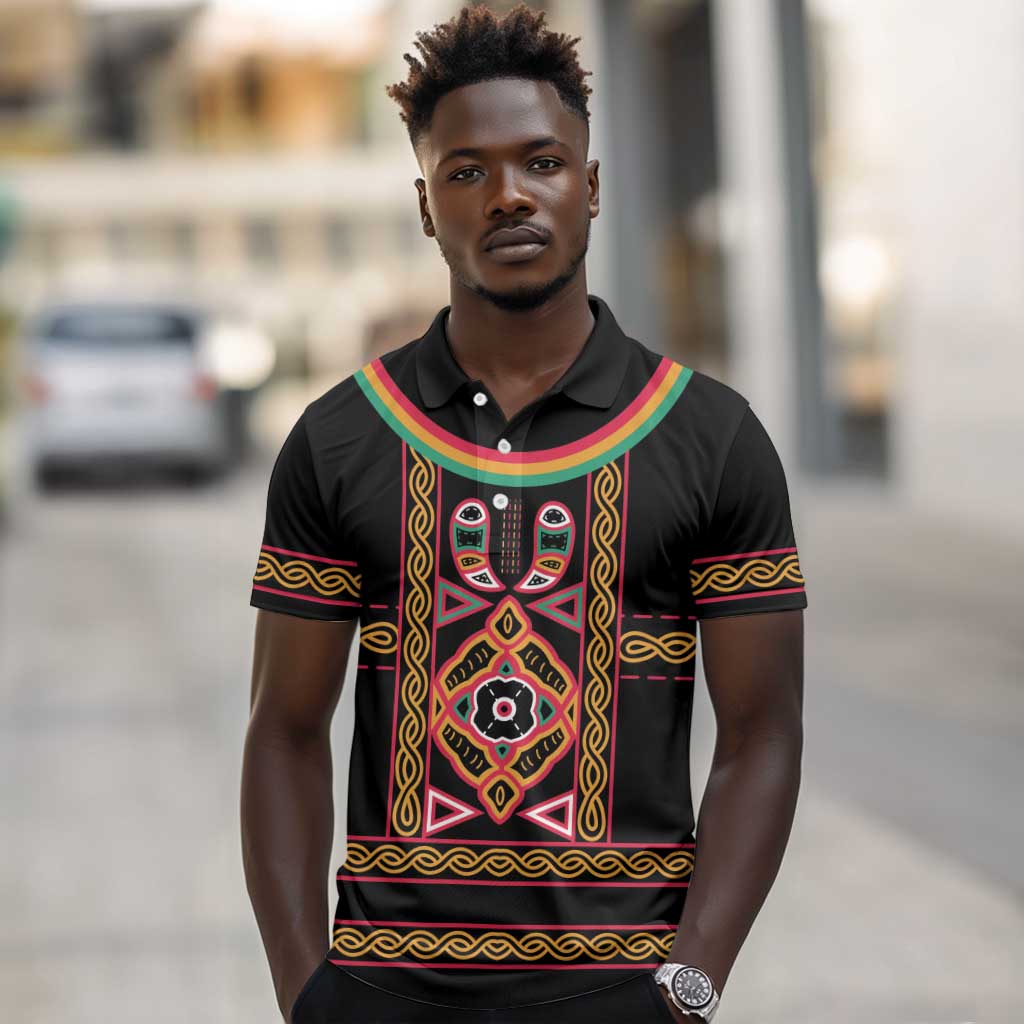 Cameroon Bamenda Polo Shirt Toghu Traditional Pattern