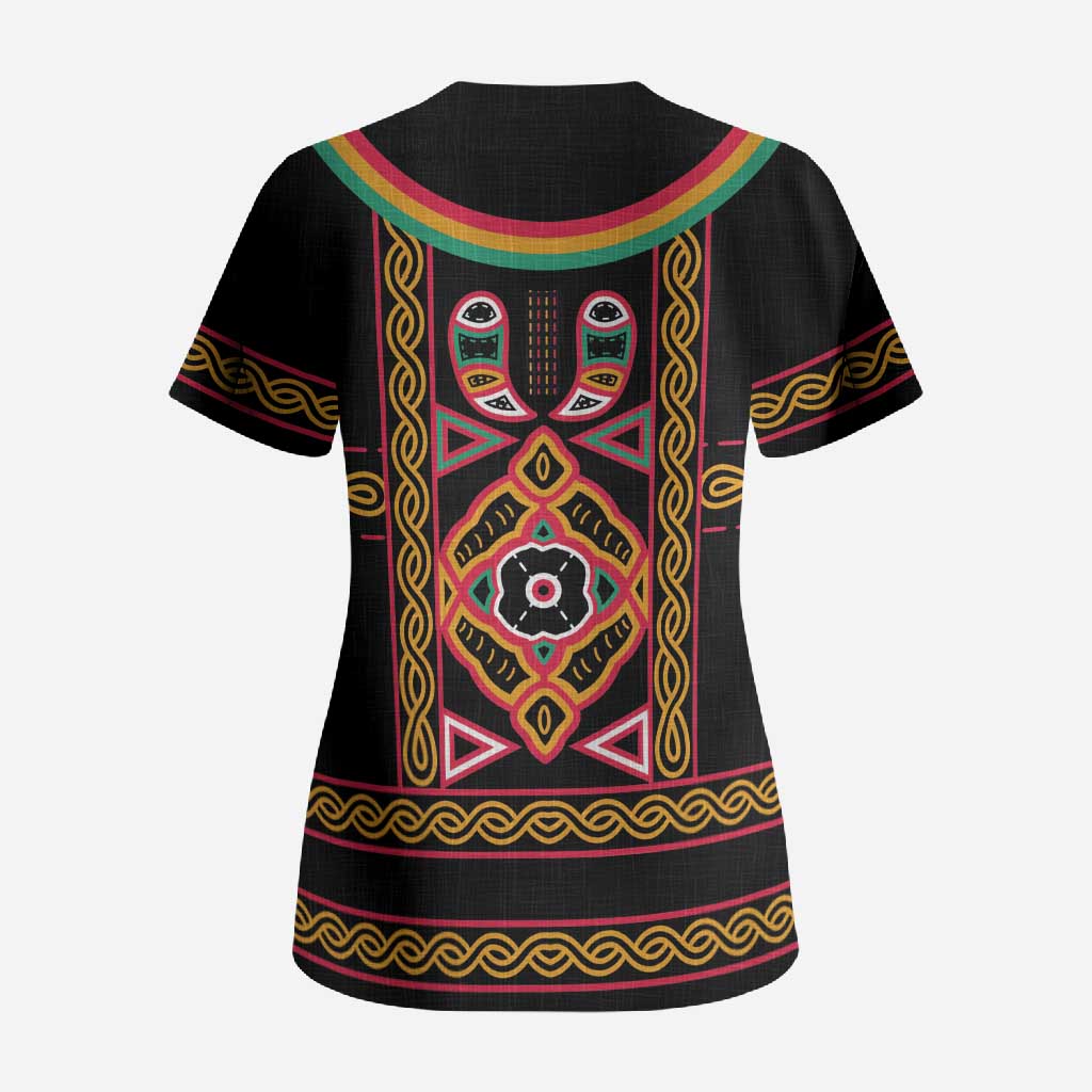 Cameroon Bamenda Scrub Top Toghu Traditional Pattern