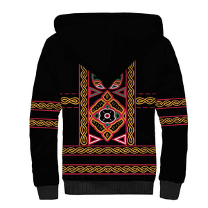Cameroon Bamenda Sherpa Hoodie Toghu Traditional Pattern