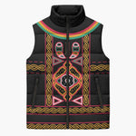 Cameroon Bamenda Sleeveless Puffer Jacket Toghu Traditional Pattern