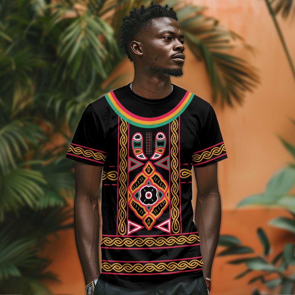 Cameroon Bamenda T shirt Toghu Traditional Pattern