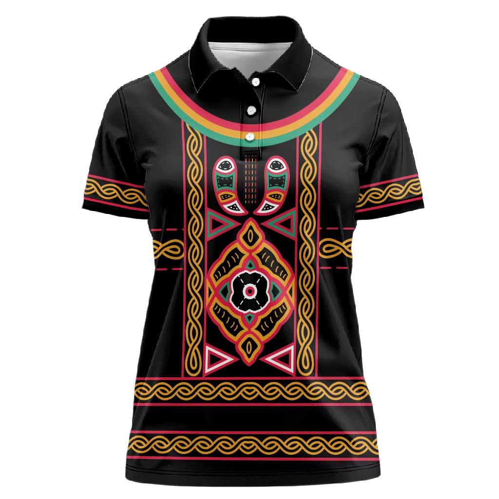 Cameroon Bamenda Women Polo Shirt Toghu Traditional Pattern