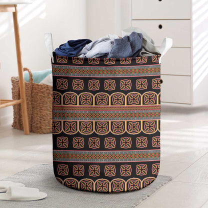 Bamenda Toghu Laundry Basket Cameroon Traditional Pattern