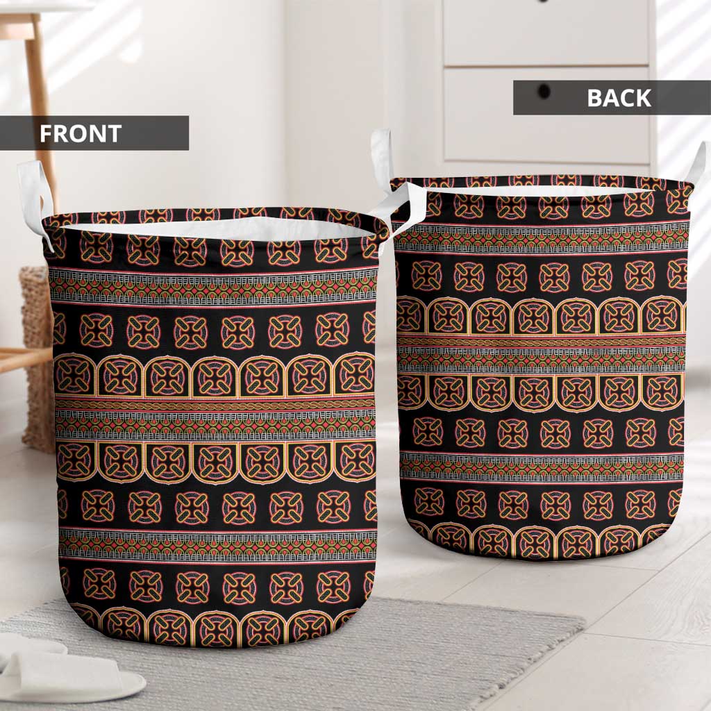 Bamenda Toghu Laundry Basket Cameroon Traditional Pattern