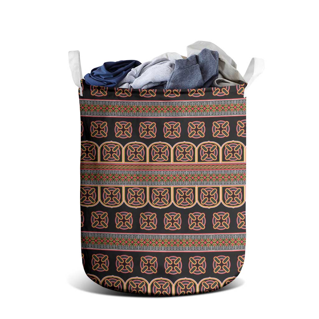 Bamenda Toghu Laundry Basket Cameroon Traditional Pattern