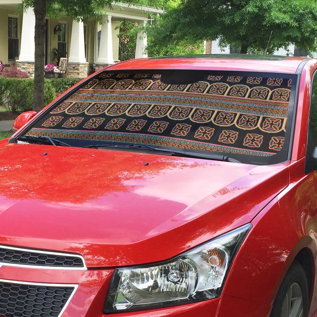 Bamenda Toghu Auto Sun Shade Cameroon Traditional Pattern