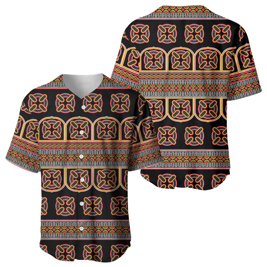 Bamenda Toghu Baseball Jersey Cameroon Traditional Pattern