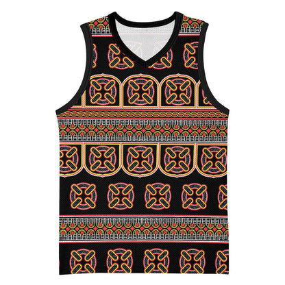 Bamenda Toghu Basketball Jersey Cameroon Traditional Pattern