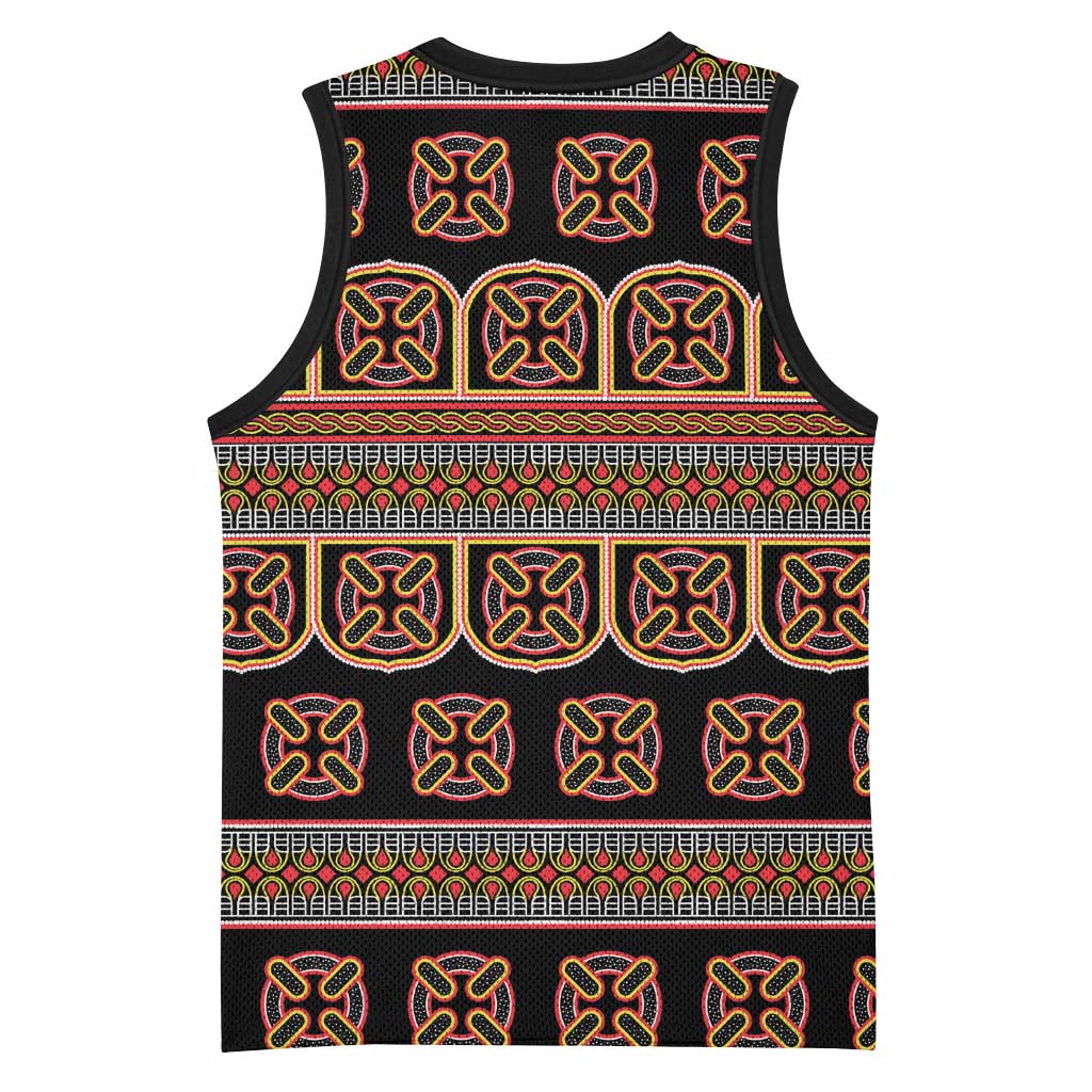 Bamenda Toghu Basketball Jersey Cameroon Traditional Pattern