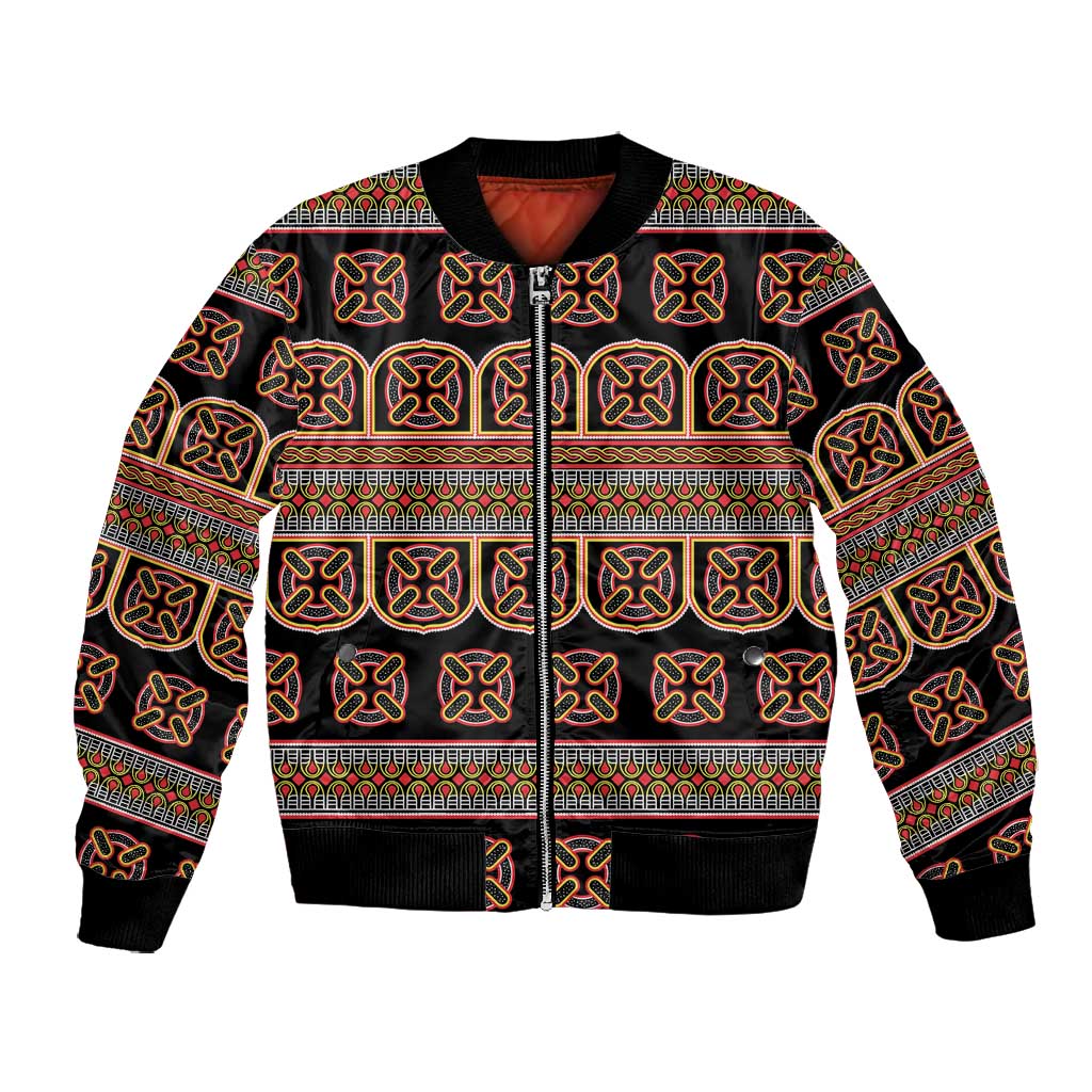 Bamenda Toghu Bomber Jacket Cameroon Traditional Pattern