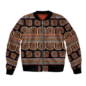 Bamenda Toghu Bomber Jacket Cameroon Traditional Pattern