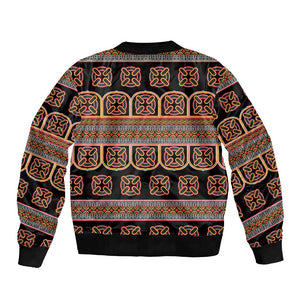 Bamenda Toghu Bomber Jacket Cameroon Traditional Pattern