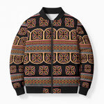 Bamenda Toghu Bomber Puffer Jacket Cameroon Traditional Pattern