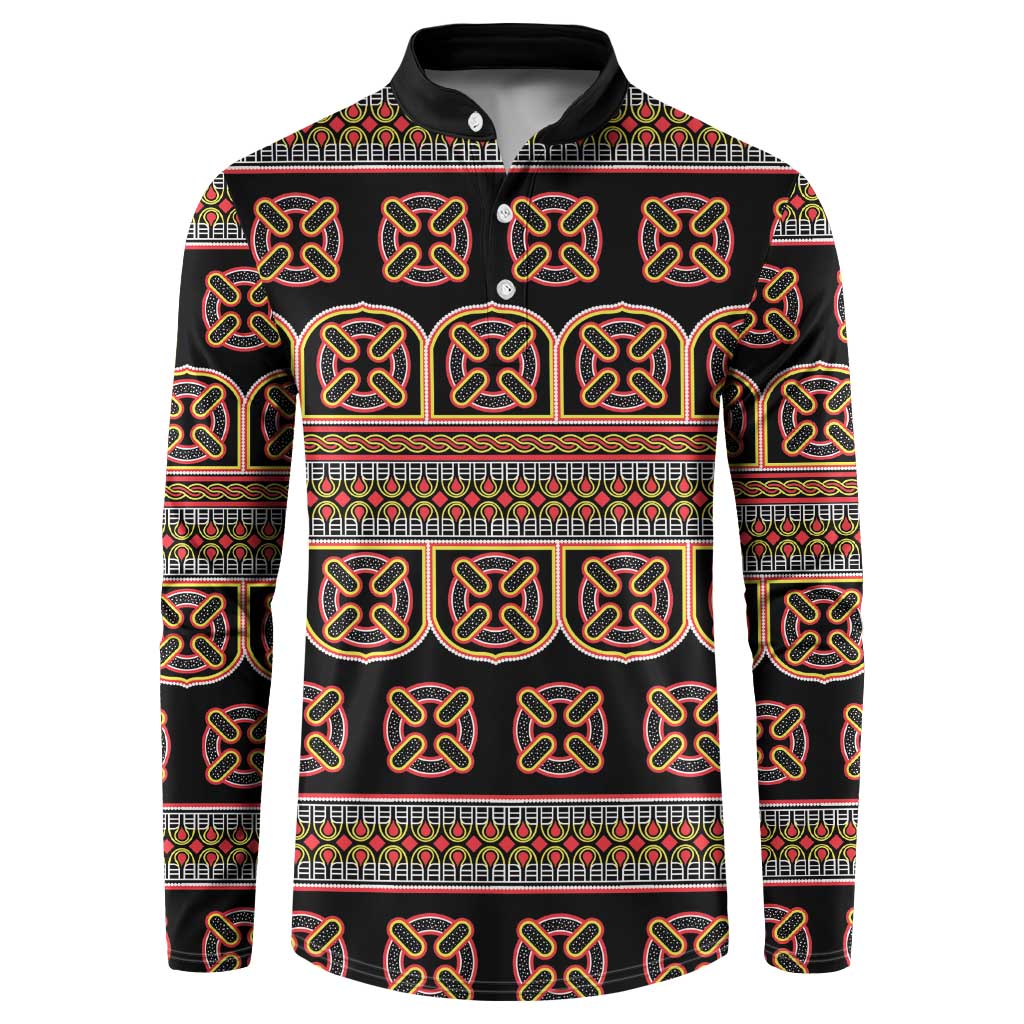 Bamenda Toghu Button Sweatshirt Cameroon Traditional Pattern