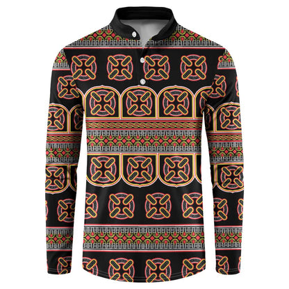 Bamenda Toghu Button Sweatshirt Cameroon Traditional Pattern