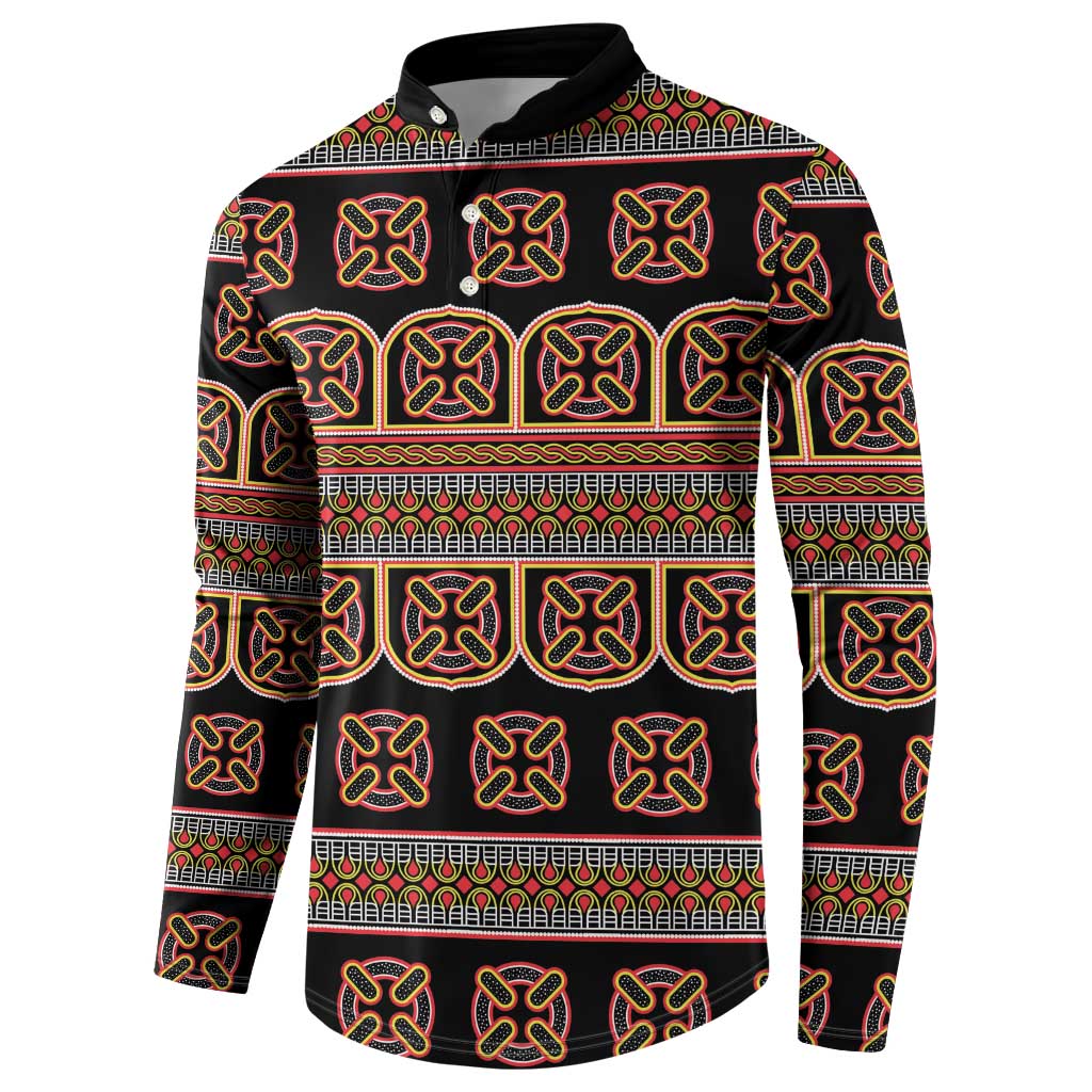 Bamenda Toghu Button Sweatshirt Cameroon Traditional Pattern