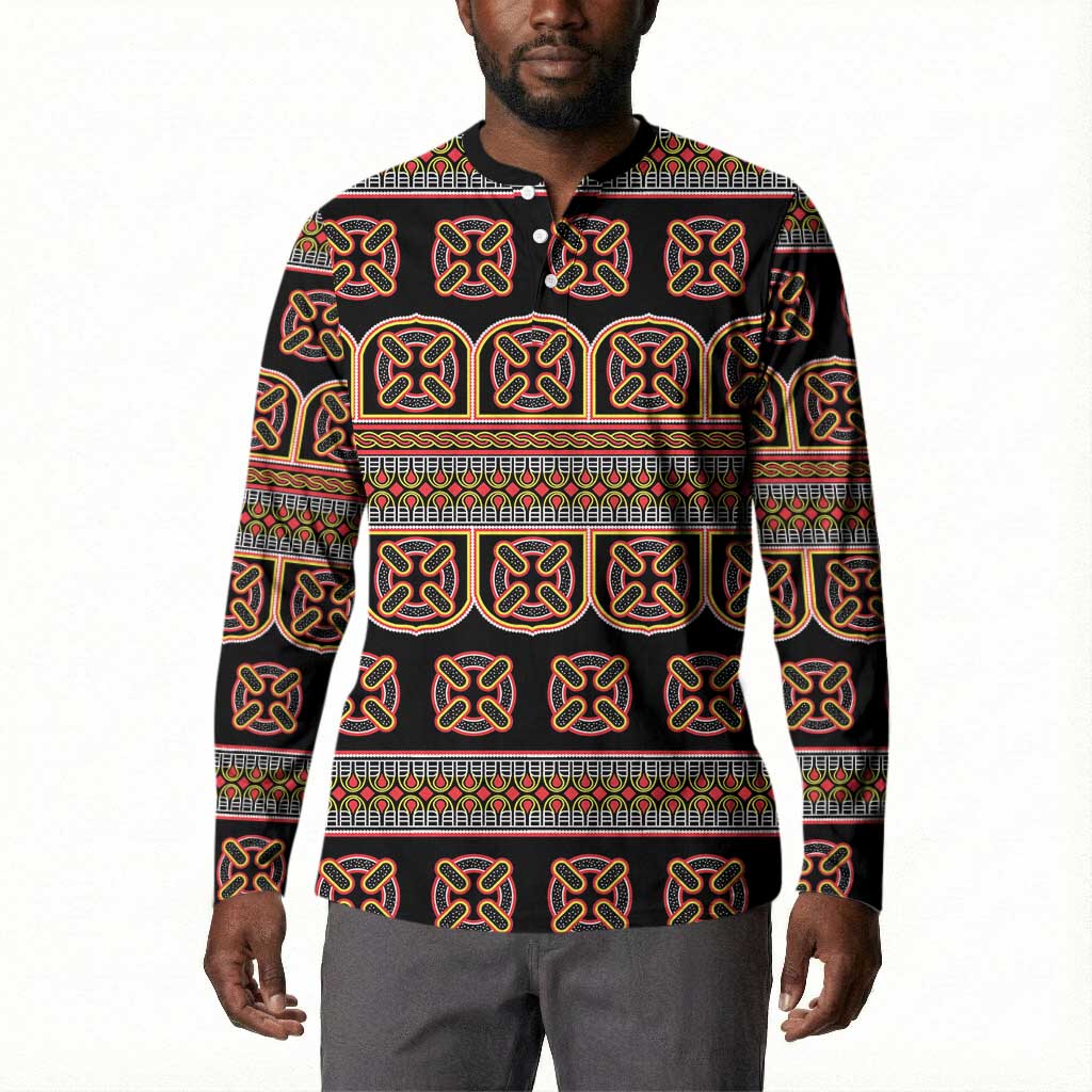 Bamenda Toghu Button Sweatshirt Cameroon Traditional Pattern