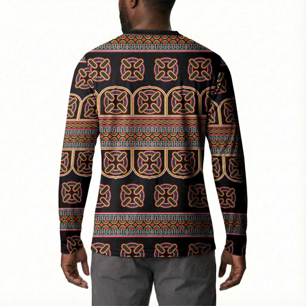 Bamenda Toghu Button Sweatshirt Cameroon Traditional Pattern